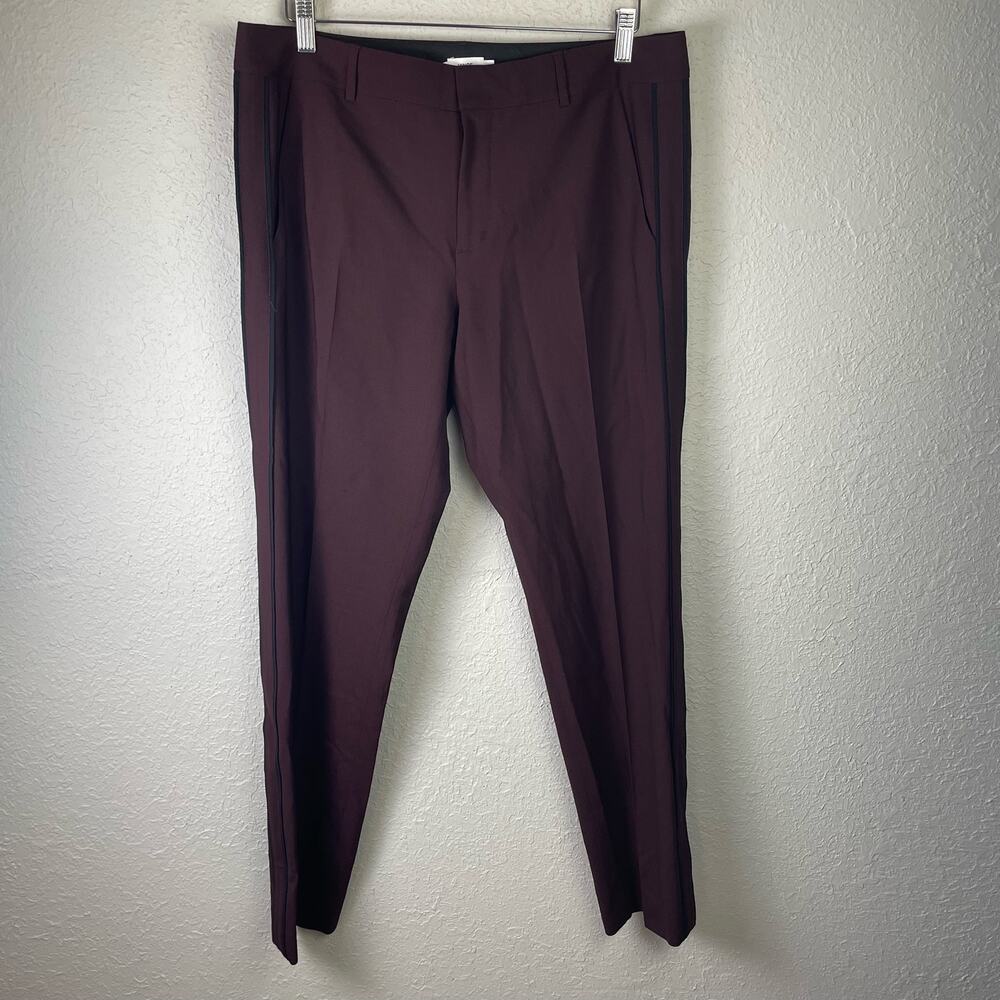 Women's Tailored Wine-Colored Dress Pants